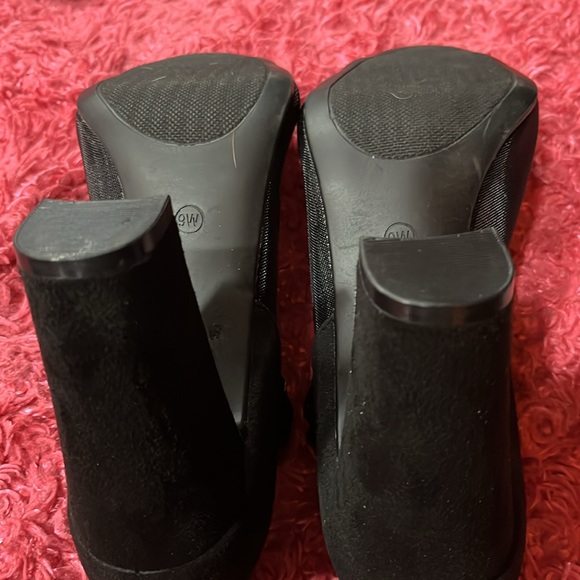 NWOT C COMFORT BLACK WOMAN’S  HEELED PEEPTOE, MESHED SIDE SIZE (9W) - Picture 7 of 12